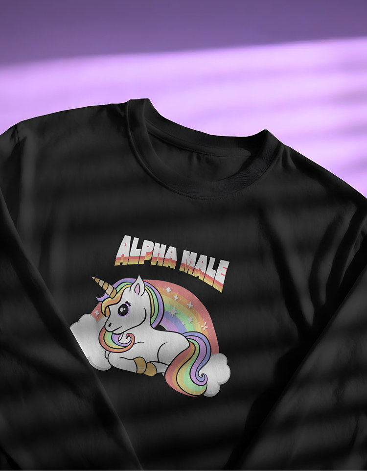 alpha male black long sleeve t-shirt