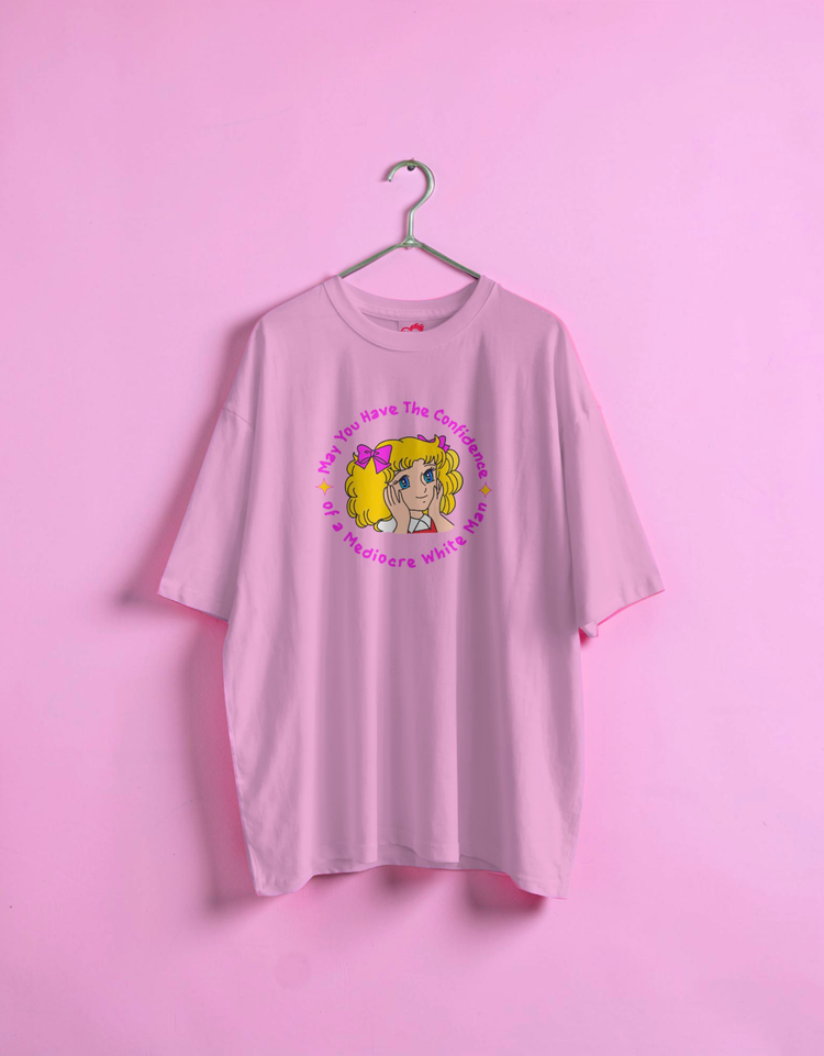 pink t-shirt with a graphic design on a pink background